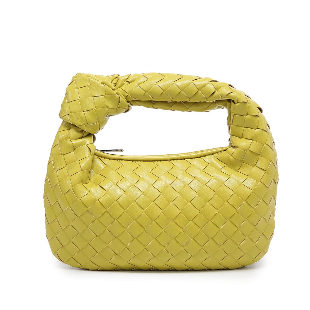 Yellow Latest fashion Designer pu leather woven shoulder bag women hobo bag for wholesale price