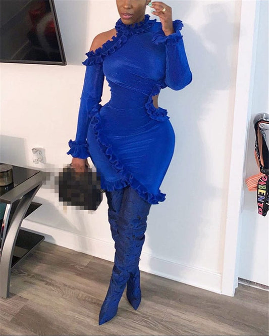 YH Wholesale womens autumn solid color velvet long sleeve mini dresses