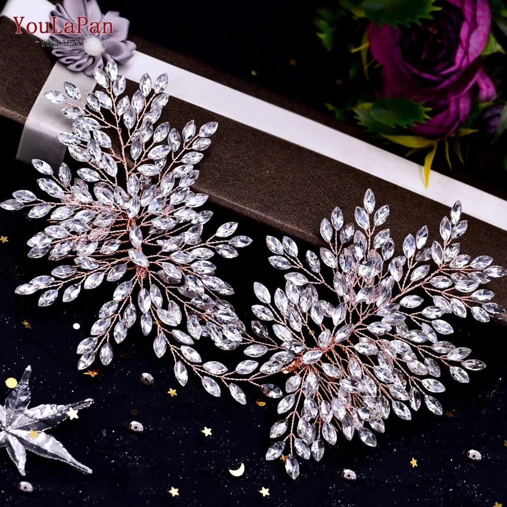 Yolapan HP392 Exquisite Handmade Rhinestones Girl Hair Accessories Three-color wedding Headband Bridal Hair Comb
