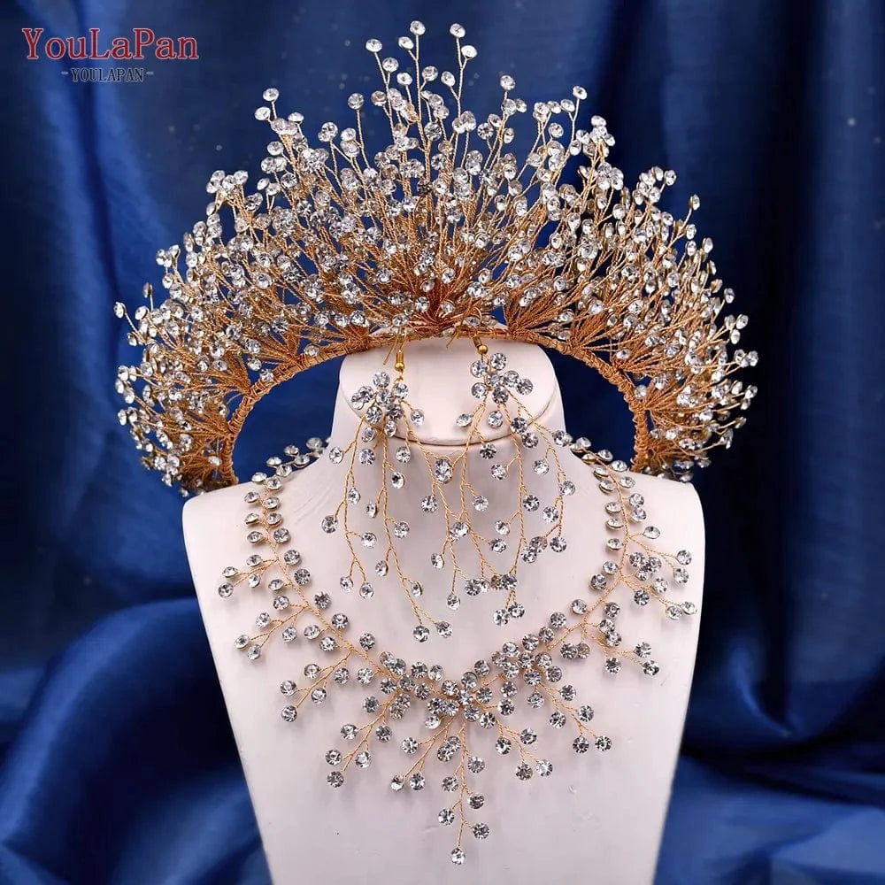 Youlapan HP193 Shiny Full Rhinestones Hair Band Pageant Hair Accessories Luxury Princess Wedding Crown Bridal Tiara