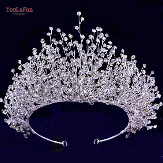 Youlapan HP193 Shiny Full Rhinestones Hair Band Pageant Hair Accessories Luxury Princess Wedding Crown Bridal Tiara