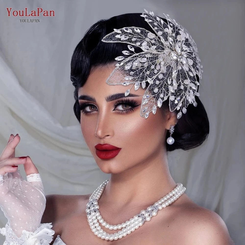 YouLaPan HP217 Popular Simulation Hollow Flower Women Hair Clips Party Hair Accessories Crystal Rhinestone Bridal Headpiece