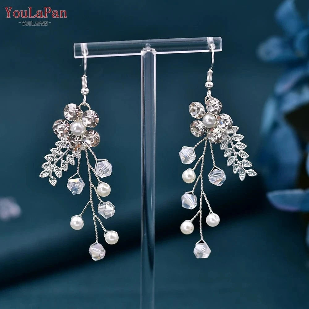 Youlapan HP275 Elegant Female Hair Accessories Headband Wedding Headdress Set Bridal Hair Band Alloy and Crystal Flowers Polybag