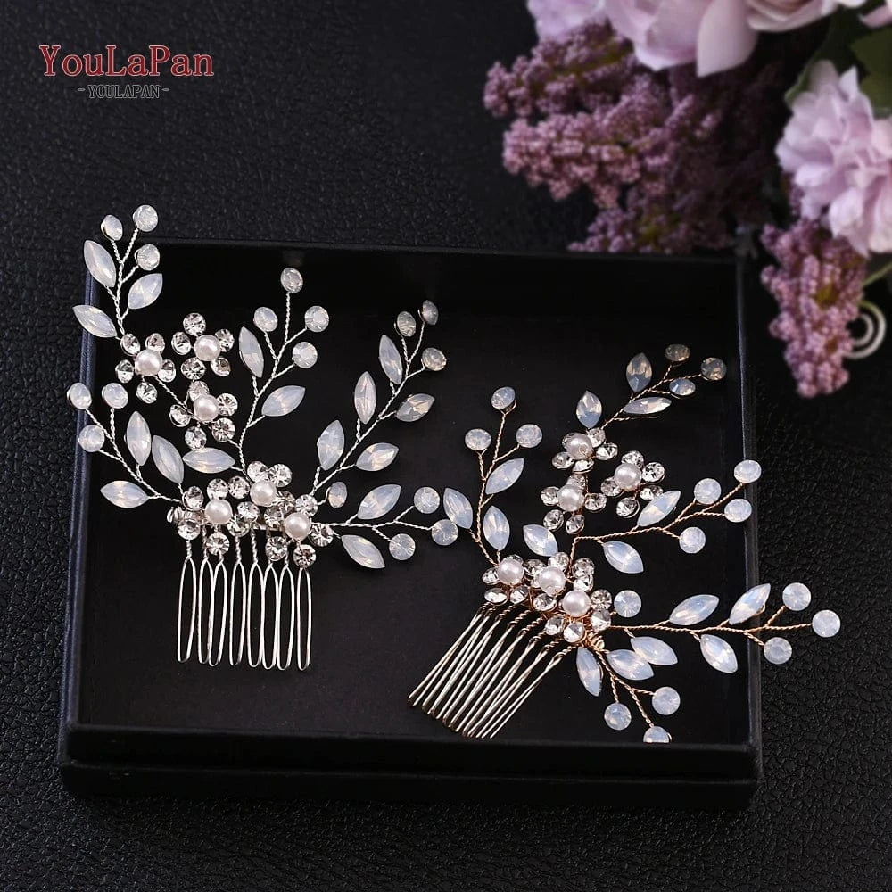 YouLaPan HP293 Personalized Ladies Daily Headdress  Wedding Hair Accessories Bridal Pearls Rhinestone Hair Comb