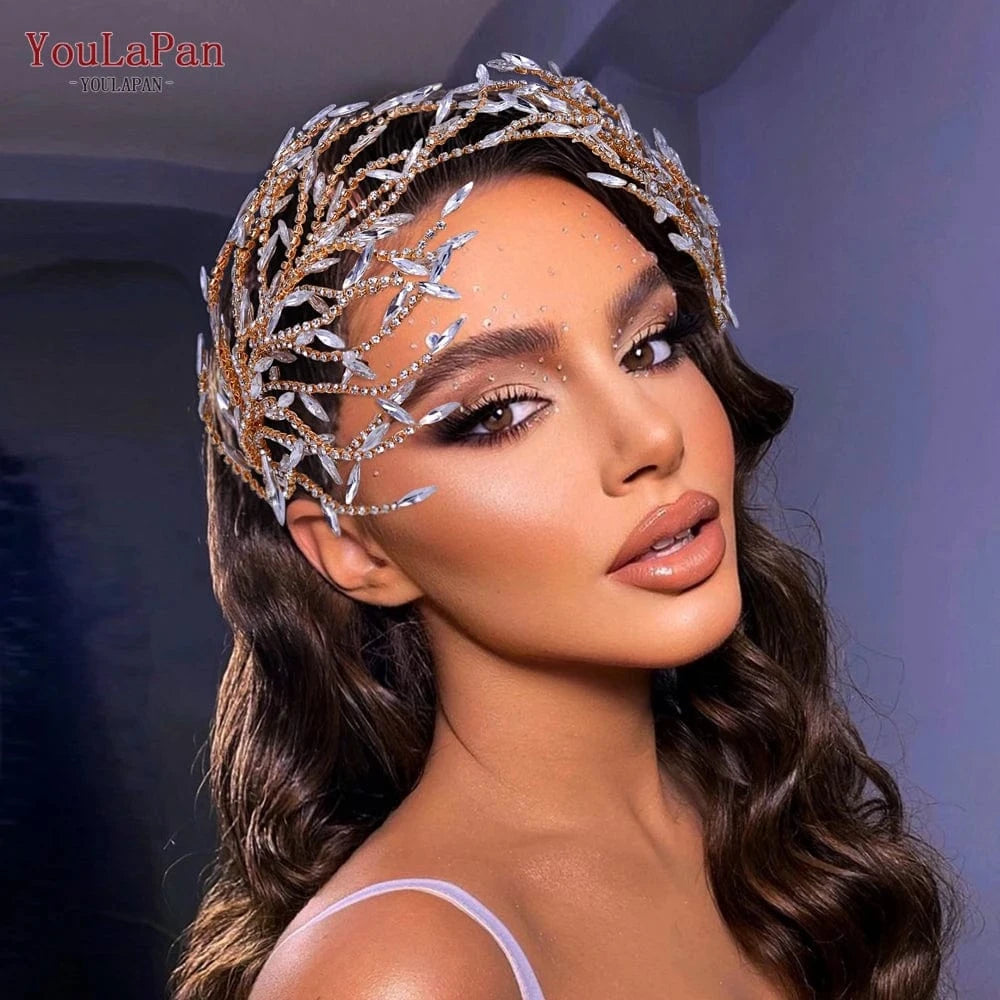 Youlapan HP421 Fashion Woman Hair Band  Gold Silver Rhinestone Tentacle Hair Accessories Bridal Wedding Party Headbands