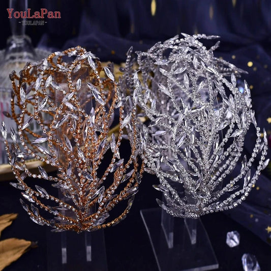 Youlapan HP421 Fashion Woman Hair Band  Gold Silver Rhinestone Tentacle Hair Accessories Bridal Wedding Party Headbands