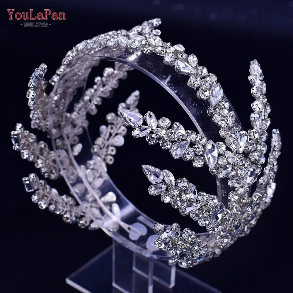 Youlapan HP425 European and American Popular Bridal Hair Accessories Silver Gold Rhinestone Headband Wedding Pageant Headpiece
