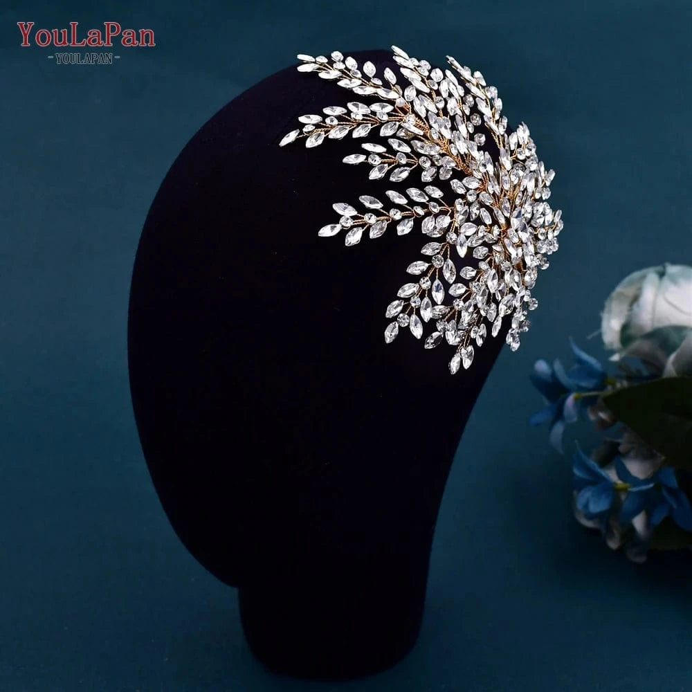 YouLaPan HP438 Exquisite Wedding Tiara Ladies Banquet Everyday Hair Accessories Bridal Rhinestone Hair Piece Wedding Headband