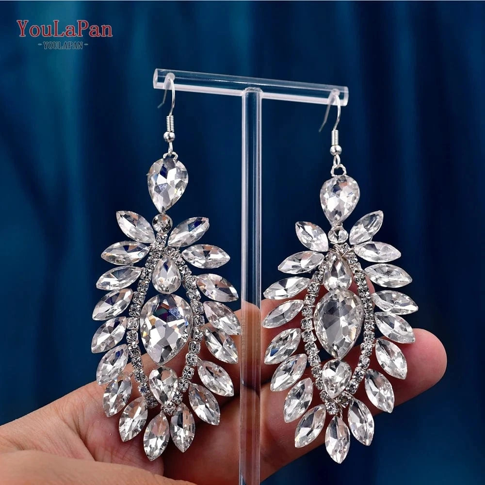 YouLaPan HP440 Flower Shape Rhinestone Head Chain Bridal Forehead with Tiara Wedding Headdress Boho Bridal Tiara Jewelry