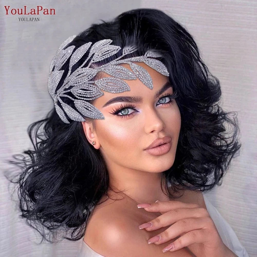 Youlapan HP452 New Design Diamond Chain Leaf Styling Wedding Hair Accessories Bridal Hair Comb Tiara Rhinestone Bridal Jewelry