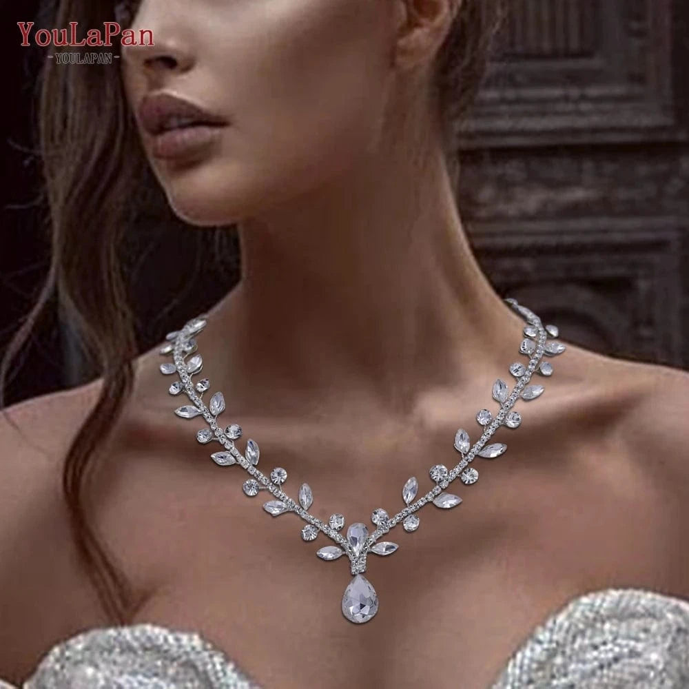 YouLaPan HP465 Bohemian Rhinestone Hair Accessories Wholesale Price Silver Pendant Headpiece for Wedding Party Bridal Hair Comb