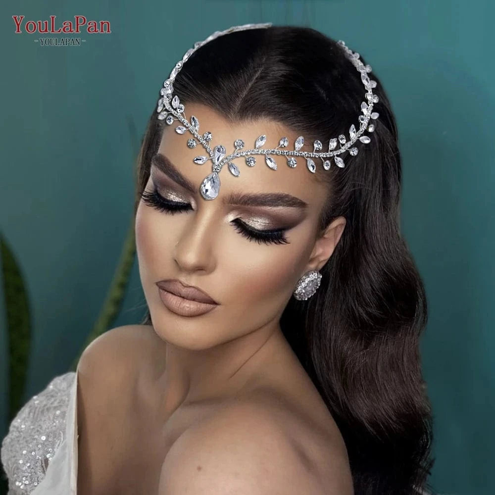 YouLaPan HP465 Bohemian Rhinestone Hair Accessories Wholesale Price Silver Pendant Headpiece for Wedding Party Bridal Hair Comb