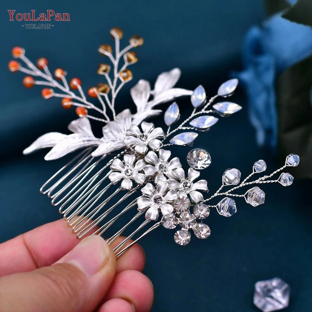 YouLaPan Unique Bridal Bridesmaid Hair Accessories Alloy Rhinestone Crystal Hair Comb Women Prom Party Wedding Headwear HP310