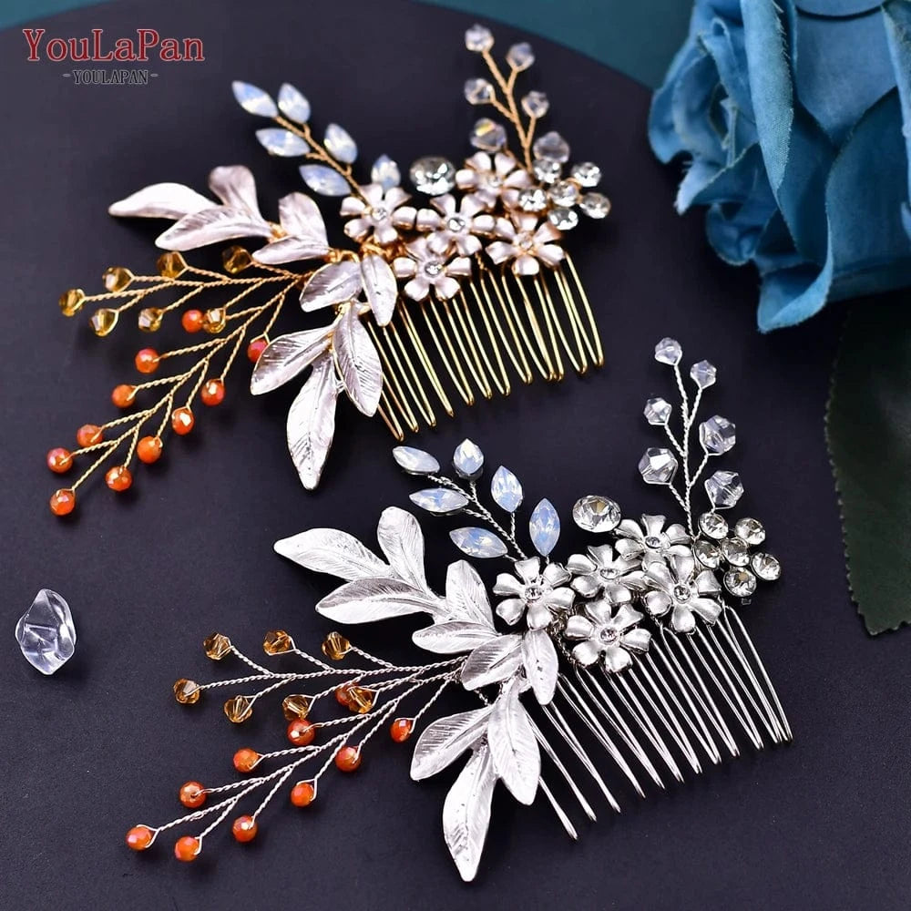 YouLaPan Unique Bridal Bridesmaid Hair Accessories Alloy Rhinestone Crystal Hair Comb Women Prom Party Wedding Headwear HP310