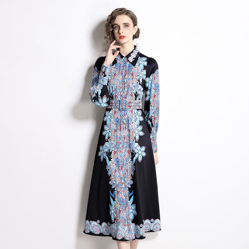 YSQ228075 new printed dress printed a-line skirt