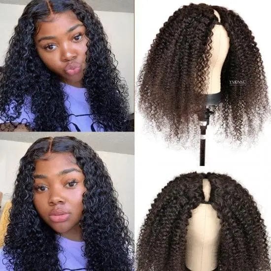 YVONNE Thin Part Wigs Series Malaysian curly Human Hair U Part Wigs For Women Natural Color
