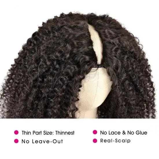 YVONNE Thin Part Wigs Series Malaysian curly Human Hair U Part Wigs For Women Natural Color
