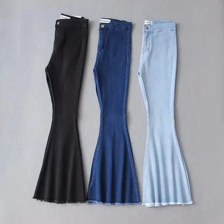 Z83170E new arrival fashion plain pure color women jeans pants