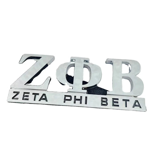 Zeta Phi Beta Greek Sorority Fraternity Group Chrome Auto car Emblem Stickers All Organizations Decals Cut Out Badge Tag Decal