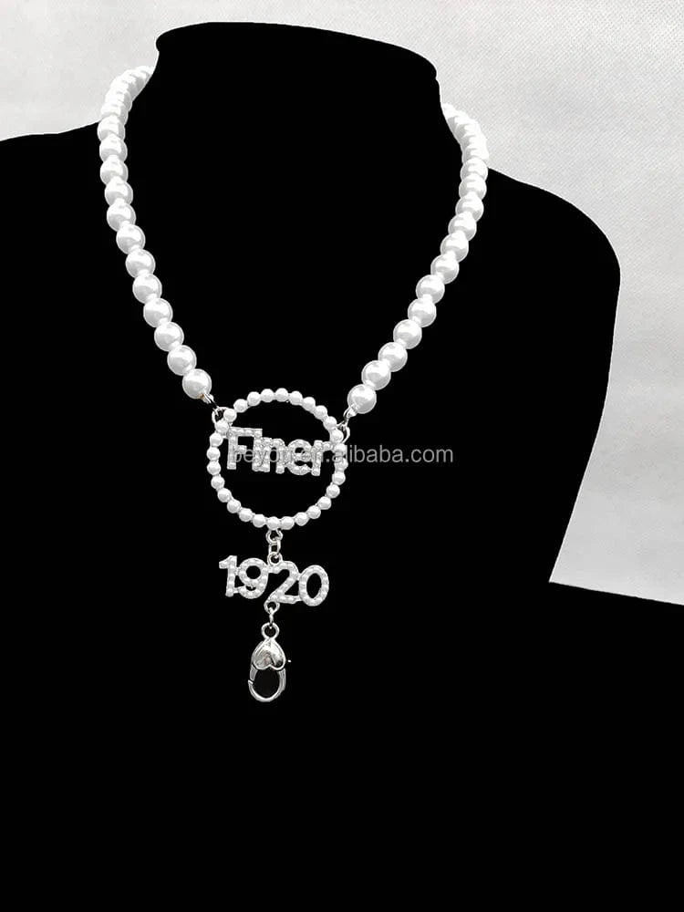 ZETA Phi Beta  Sorority Blue White Beads Leaf Rhinestone Metal Women Brooch Pin for Gift