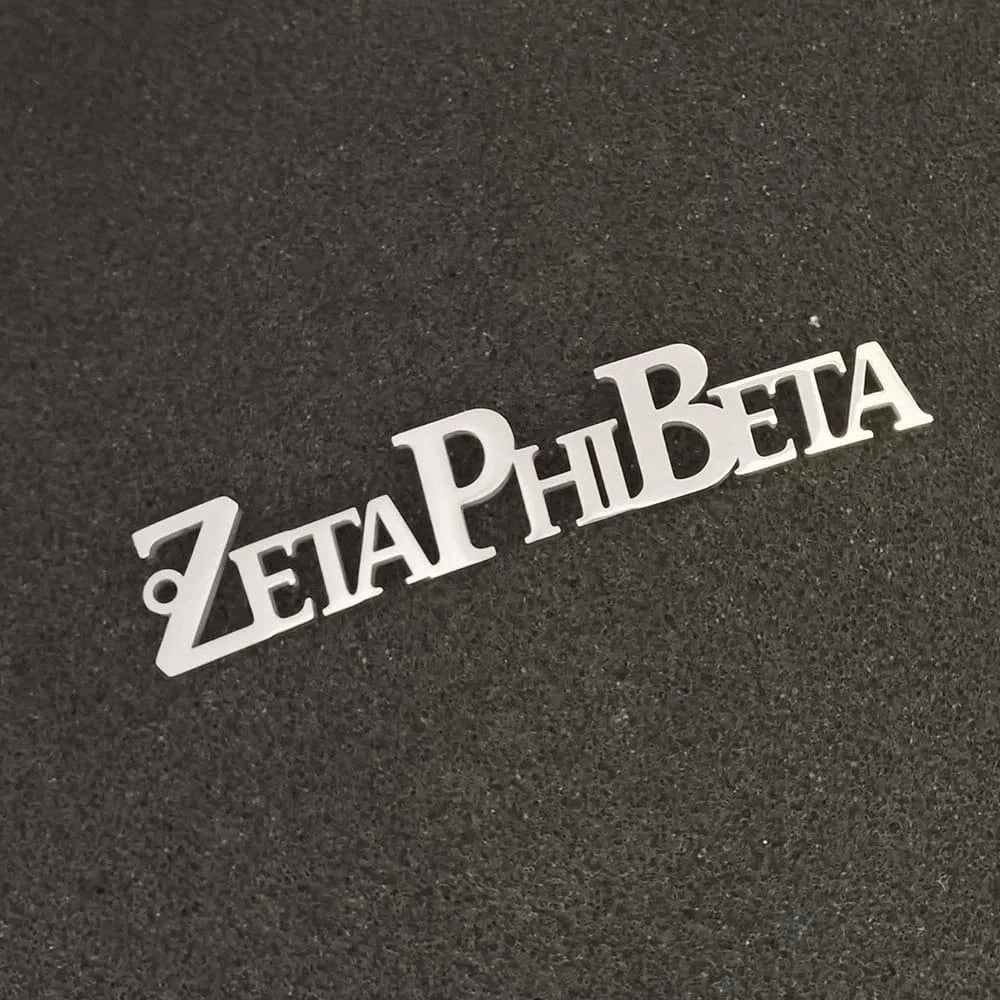 zeta Zeta Phi Beta Key Chain White Blue Pearl Stainless Steel Letter Pendant Key Buckles Female's Jewelry Gifts Accessories