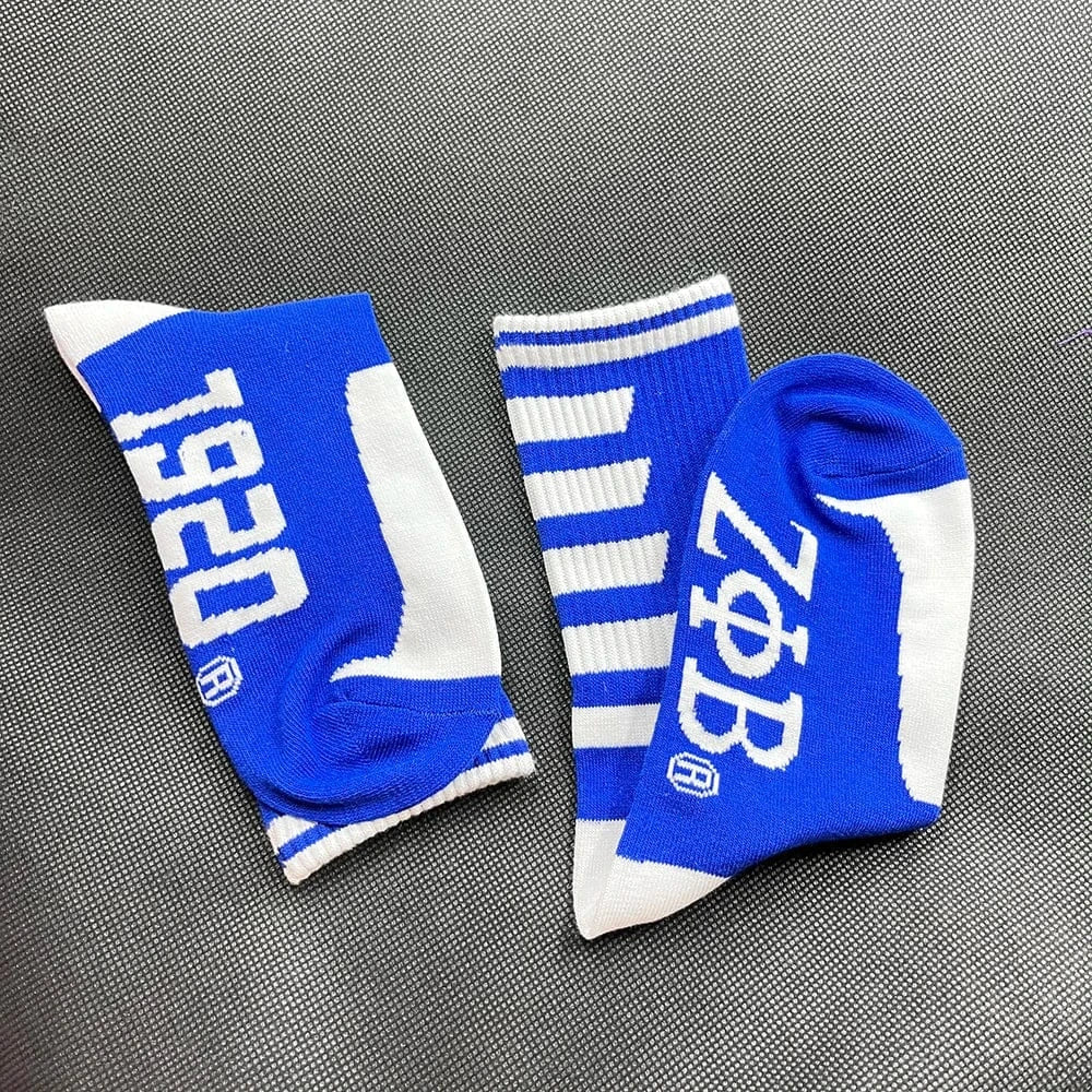 ZPB Custom Letter Logo Organization Different Pattern Sorority Personalized Versatile ZOB Cotton Sock Zeta Phi Beta Dove 1920 Socks