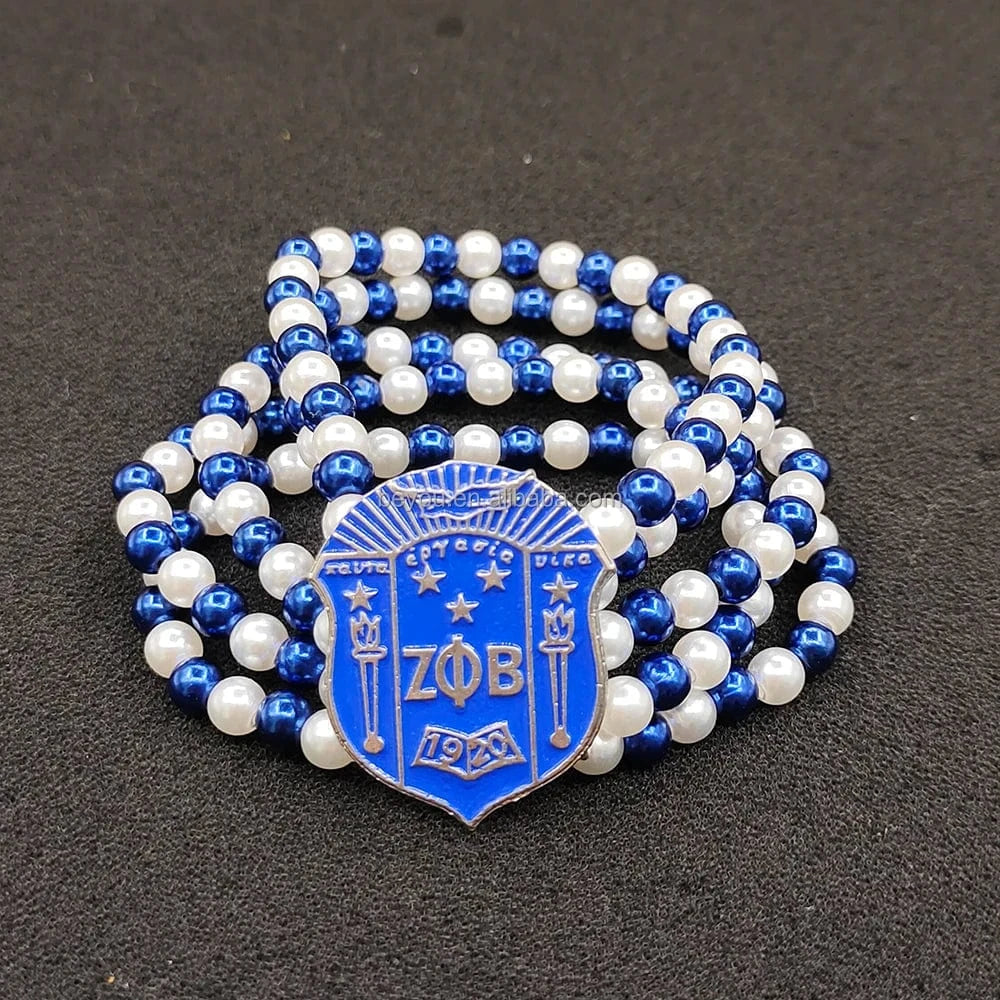 ZPB Customized Fashion ZPB Sorority Organizations Custom 1946 Jewelry Gift Key holder Number Pearl Keyring Keychain Wholesale