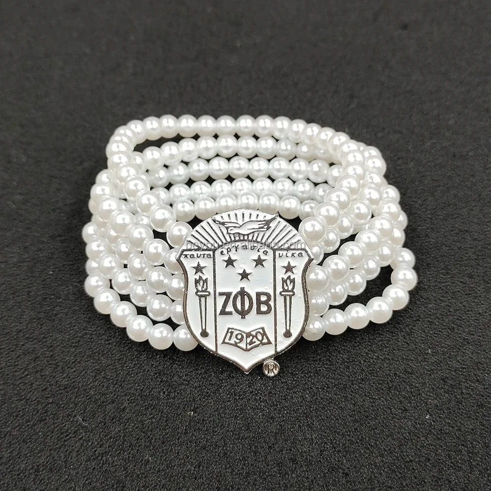 ZPB Customized Fashion ZPB Sorority Organizations Custom 1946 Jewelry Gift Key holder Number Pearl Keyring Keychain Wholesale