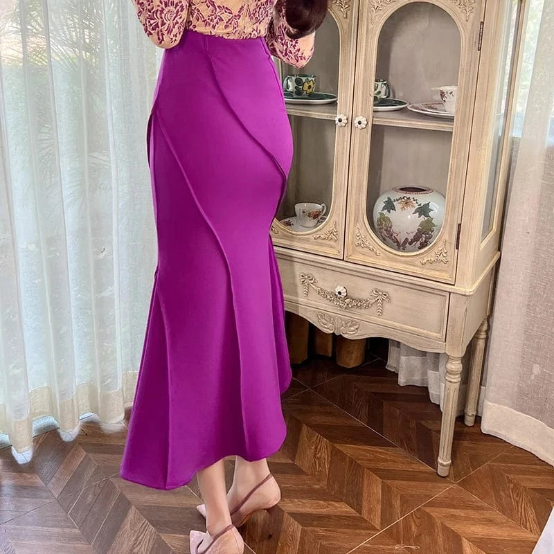 ZYHT 20838 Autumn Winter Package Hip Feminine Long Mermaid Skirt Office Lady Wear Vintage Trumpet Skirts