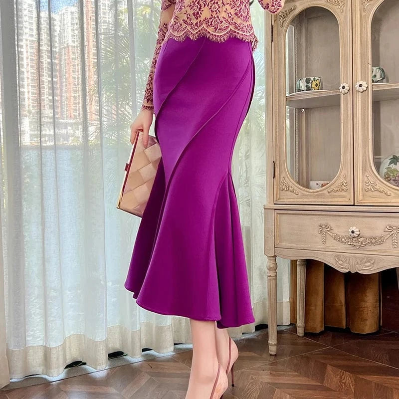 ZYHT 20838 Autumn Winter Package Hip Feminine Long Mermaid Skirt Office Lady Wear Vintage Trumpet Skirts