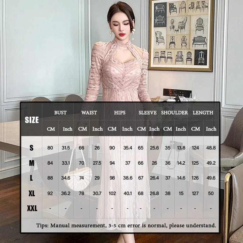 ZYHT 20939 Dropshipping Trending Women Lace Embroidered Elegant Dress Cut Out Sexy Sheer Party Gown Long Dress