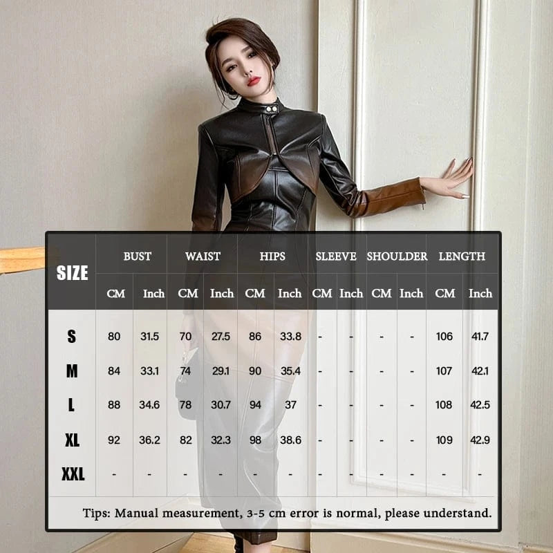 ZYHT 40223 Ladies Hot Sexy Street Gradient Color PU Leather Long Strapless Tube Bodycon Dresses for Women