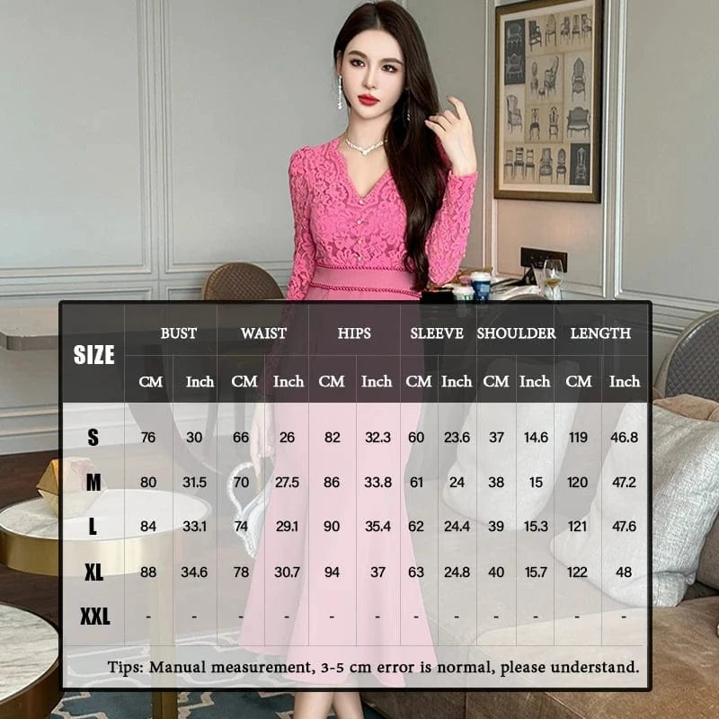 ZYHT 50612 In Stock Lady Floral Embroidery Stitching Fishtail Dress Beading Waist Decor V Neck Flared Dress