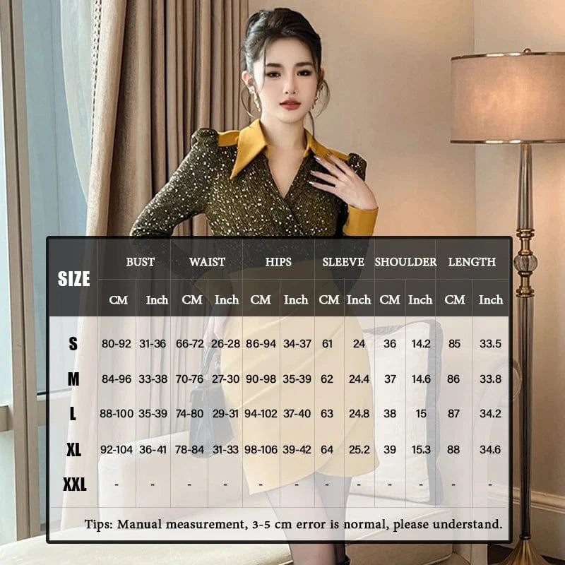 ZYHT 50673 4 Color Choices Sequins V Neck Irregular Mini Dresses Fashion Ruched Design Sexy One Step Dress