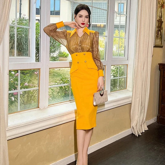 ZYHT 50727 V Neck Natural Waistline Large Size Women Daily Dress Buttons Decor Back Slit Patchwork Plaid Dress